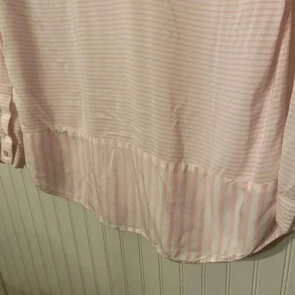 J. Jill pink and white button up casual blouse - Picture 5 of 7